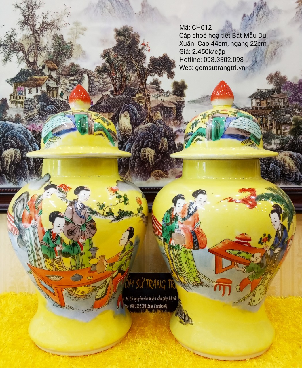 Cặp Chóe Bát Mẫu Du Xuân