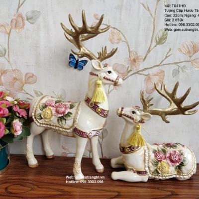 Tượng Cặp Hươu Tài Lộc