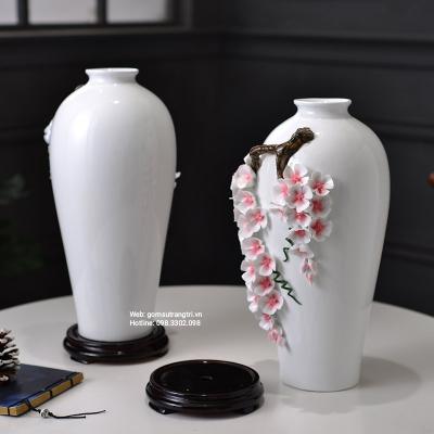 Bình Hoa Đắp Nổi Thủ Công