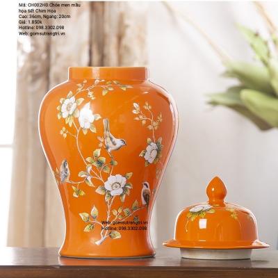 Chóe Men Màu Họa Tiết Chim Hoa