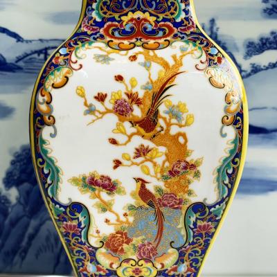 Bình Tứ Giác Chim Hoa