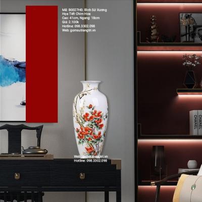 Bình Sứ Xương Họa Tiết Chim Hoa